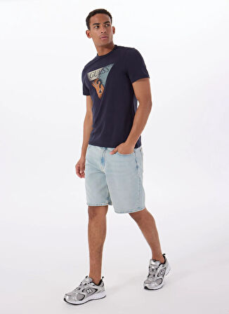 Erkek Regular Fit Desenli Denim Şort M4YD37D5M51GAL1 GJ REGULAR DENIM S