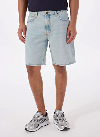 Erkek Regular Fit Desenli Denim Şort M4YD37D5M51GAL1 GJ REGULAR DENIM S