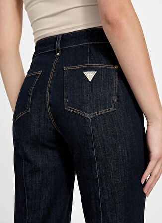 Guess Yüksek Bel İspanyol Paça Skinny Fit Lacivert Kadın Denim Pantolon New Faye Kadın Modal Karışımlı Skin