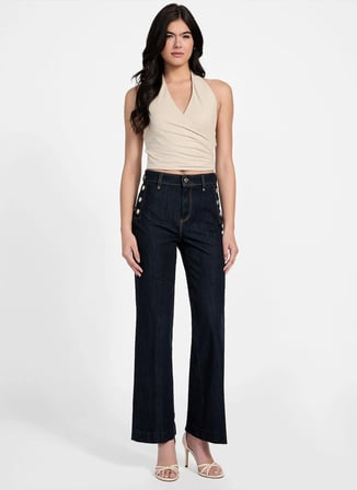 Guess Lacivert Kadın Skinny Fit Denim Pantolon New Faye