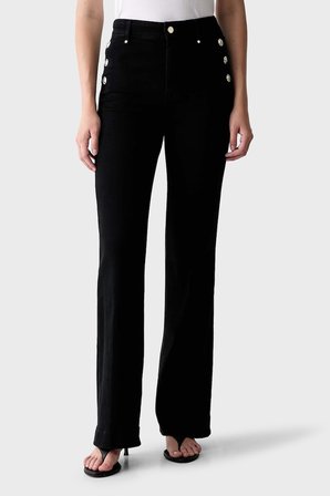 Guess New Faye Chino Jean W5RA0PD4PZ1 Kadın KOT PANTOLON W5RA0P D4PZ1 CBL1 SİYAH