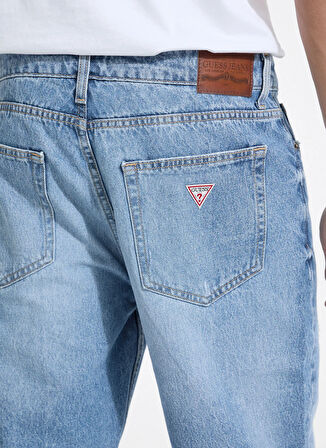 Guess Jeans Normal Bel Relaxed Mavi Erkek Denim Pantolon M5YA90D5R2A-GJED Guess Jeans Erkek