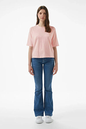 Guess Colette Kadın Bej Aktif Boxy Fit T-Shirt V4BI21I3Z14-G6I1