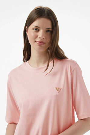 Guess Colette Kadın Bej Aktif Boxy Fit T-Shirt V4BI21I3Z14-G6I1