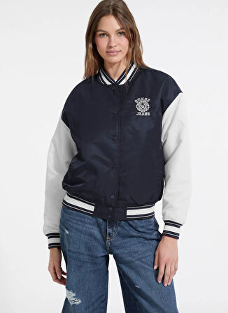 Guess Jeans Standart Lacivert Kadın Ceket Guess Jeans Kadın Bomber Ceket