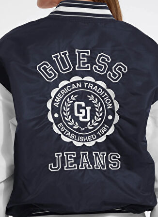 Guess Jeans Standart Lacivert Kadın Ceket Guess Jeans Kadın Bomber Ceket