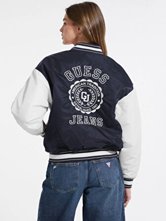 Guess Jeans Kadın Lacivert Bomber Ceket W5YL15WHAA2-A71W