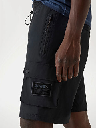 Guess Albino Erkek Siyah Aktif Loose Fit Şort Z5YD00WH2H0-JBLK