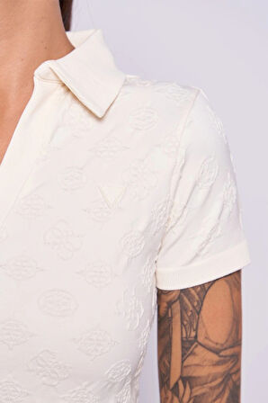 Guess Peony Kadın Krem Aktif Top V5YP10Z3OA0-F0EQ