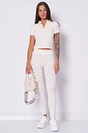 Guess Peony Kadın Krem Aktif Top V5YP10Z3OA0-F0EQ