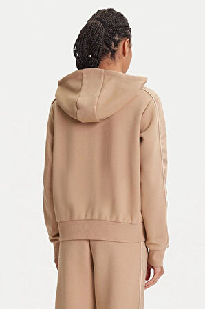 Kadın Maryella Kapüşonlu Kolu Şeritli Sweatshirt - Bej | XS