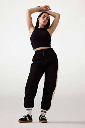 Kadın Maryella Regular Fit Yanları Şeritli Eşofman Altı - Siyah | L