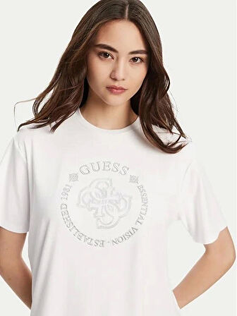 Guess Carla Kadın Beyaz Aktif Boxy Fit T-Shirt V5YI05KCOA2-G011