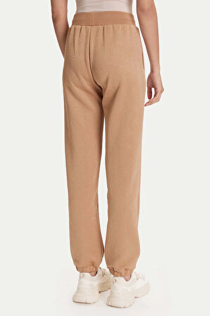 Kadın Regular Fit Monogram Desenli Eşofman Altı - Bej | S