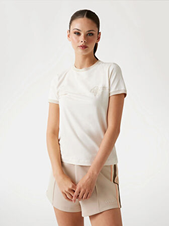 Guess Carmen Kadın Beyaz Aktif Slim Fit T-Shirt V5YI01J1314-G1O6