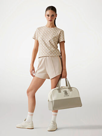 Guess Gloria Kadın Krem Aktif Regular Fit T-Shirt V5YI04I3Z14-P1MY