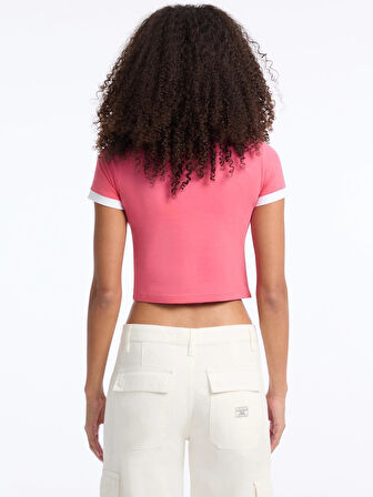 Guess Jeans Kadın Pembe Boxy Fit T-Shirt W5YI03J1314-A619