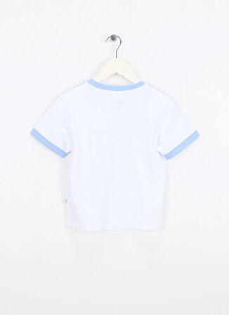 Guess Jeans Yuvarlak Yaka Baskılı Beyaz Kadın T-Shirt Guess Jeans Kadın Boxy Fit T-Shirt