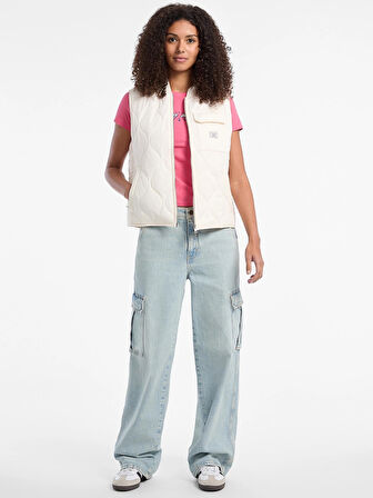 Guess Jeans Kadın Beyaz Yelek W5YN76WHG02-G054