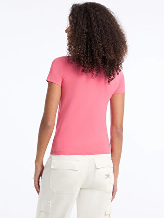 Guess Gj Ss Cn Slim Kadın Pembe Slim Fit T-Shirt W4YI01J1314-A619