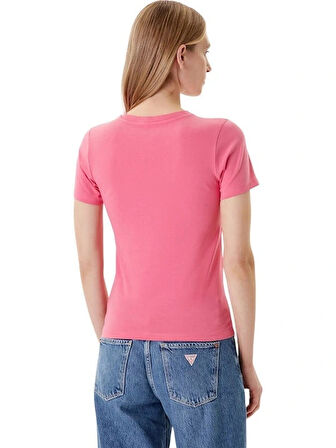 Guess Jeans Kadın Pembe Slim Fit T-Shirt W4YI04J1314-A619
