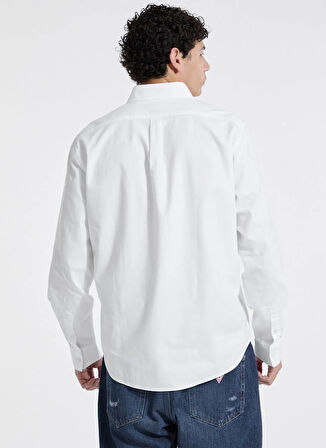 Guess Jeans Regular Fit Beyaz Baskılı Erkek Gömlek M5YH64WHFK1-G011 Guess Jeans Erkek