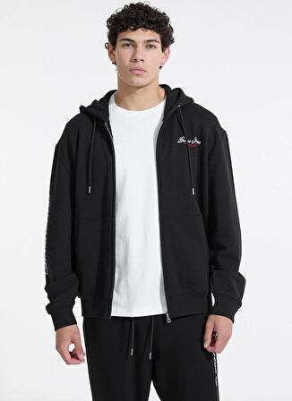 Guess Jeans Kapüşon Yaka Siyah Erkek Sweatshırt M5YQ15KCPR1-JBLK Guess Jeans Erkek
