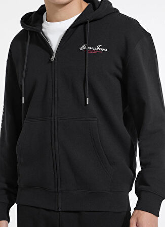 Guess Jeans Kapüşon Yaka Siyah Erkek Sweatshırt M5YQ15KCPR1-JBLK Guess Jeans Erkek