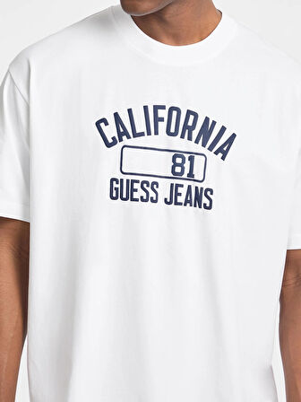Guess Jeans Erkek Beyaz Oversize Fit T-Shirt M5YI52K8HM0-G011