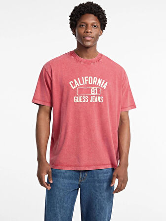 Guess Jeans Erkek Kırmızı Oversize Fit T-Shirt M5YI52K8HM0-G585