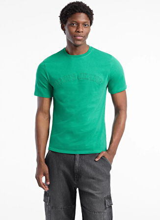 Guess Jeans Bisiklet Yaka Baskılı Yeşil Erkek T-Shirt M5YI05K8HM0-A899 Guess Jeans Erkek