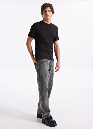 Guess Jeans Bisiklet Yaka Düz Siyah Erkek T-Shirt M5YI05K8HM0-JBLK Guess Jeans Erkek