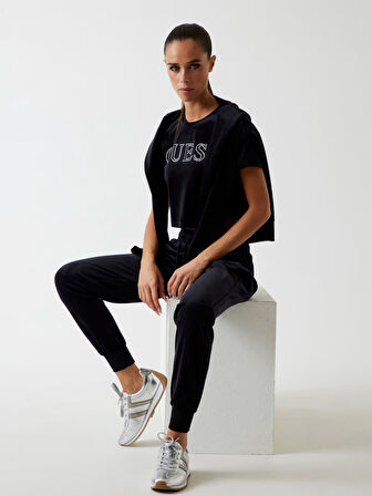 Guess Kadife Kadın Crop T-shirt V3BI01K0232