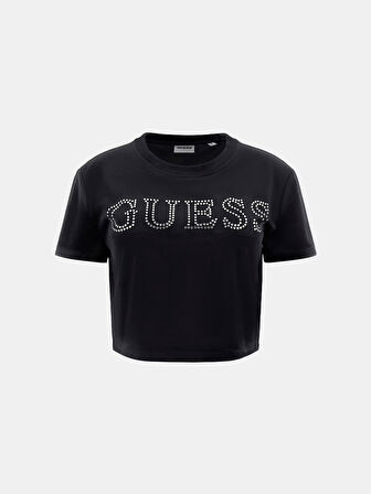 Guess Kadife Kadın Crop T-shirt V3BI01K0232