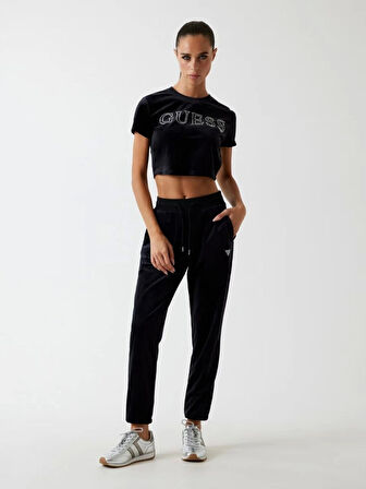 Guess Couture Kadın Siyah Aktif Boxy Fit T-Shirt V3BI01K0232-JBLK