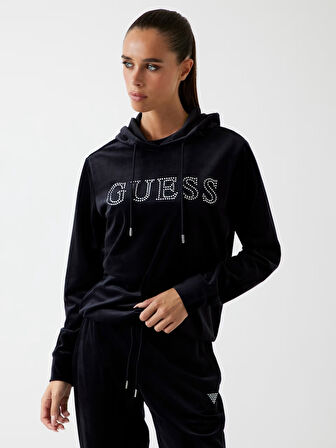 Guess Yapay Elmas Taşlı Logolu Kadın Sweatshirt V4RQ25K0232