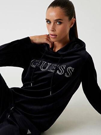 Guess Yapay Elmas Taşlı Logolu Kadın Sweatshirt V4RQ25K0232