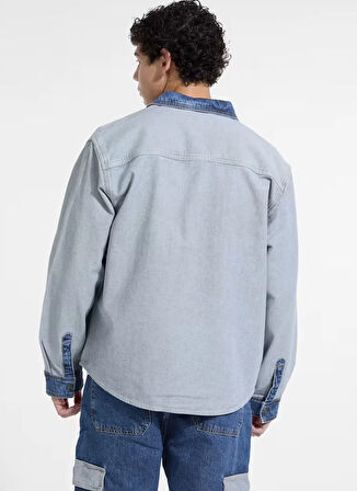 Guess Jeans Standart Mavi Erkek Denim Gömlek M5YH71D5M56-GJPN Guess Jeans Erkek