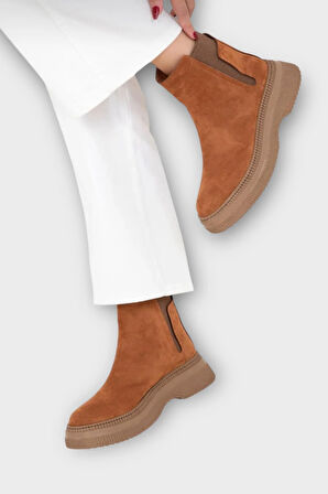 Yandan Lastikli Günlük Kadın Süet Bot TABA