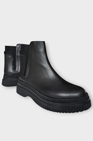 Yandan Lastikli Günlük Kadın Süet Bot SİYAH - SİYAH