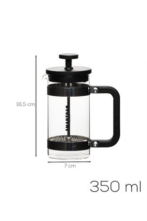 Porsima Smartpan BV008 French Press Çelik Süzgeçli Cam Bitki Çayı Kahve Demliği Presi 350 Ml