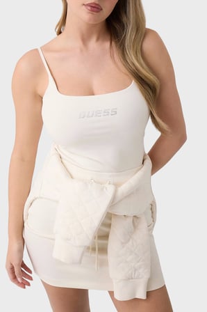 Guess Ortensia Pamuklu Slim Fit Taşlı Logolu Top V5GP22J1314 Kadın TOP V5GP22 J1314 G1O6 EKRU