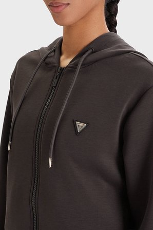Guess Olympe Regular Fit Kapüşonlu Fermuarlı Kadın Sweat V4YQ06KCAY2 SWEAT V4YQ06 KCAY2 A10K KAHVE