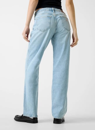 Guess Jeans Mavi Kadın Boyfriend Eskitme Denim Pantolon W6RA0ID5M5D-GJDR