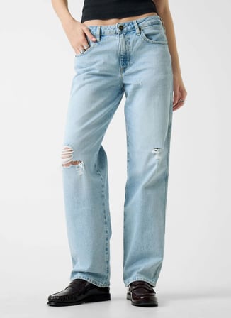 Guess Jeans Mavi Kadın Boyfriend Eskitme Denim Pantolon W6RA0ID5M5D-GJDR