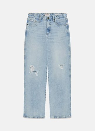 Guess Jeans Mavi Kadın Boyfriend Eskitme Denim Pantolon W6RA0ID5M5D-GJDR