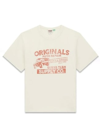 Guess Yuvarlak Yaka Düz Krem Erkek T-Shirt M6RI54K8FQ4-G053 Krem T-Shirt