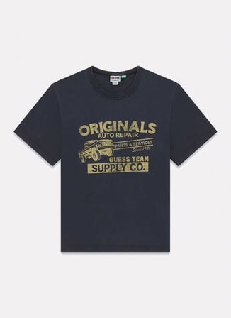 Guess Yuvarlak Yaka Düz Siyah Erkek T-Shirt M6RI54K8FQ4-JTMU Siyah T-Shirt