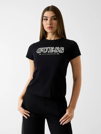 Guess Ketty Bisiklet Yaka Kısa Kollu Kadın Siyah T-shirt V6RI10I3Z14-JBLK