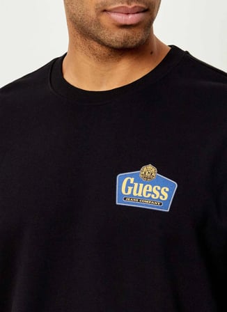 Guess Jeans Yuvarlak Yaka Siyah Erkek Sweatshırt M6RQ21KCPR1-JBLK Siyah Sweatshirt